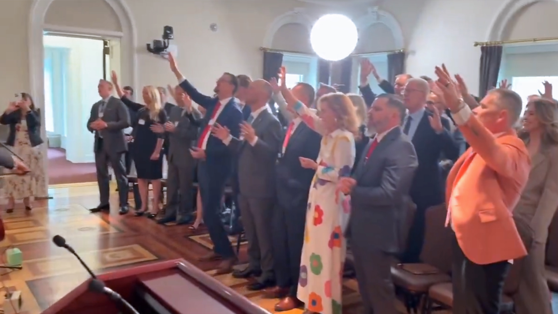 White House Turns Into 'a House of Prayer' as Faith Leaders Mark First 100 Days with Worship Event